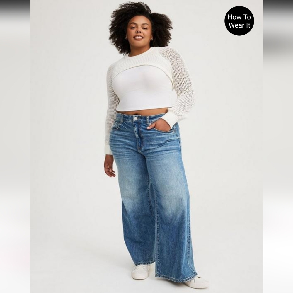 Torrid Baggy High Rise Wide Leg Jean Size 22R